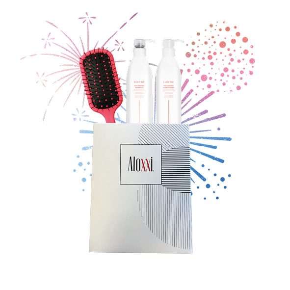 Promo: Aloxxi Xmas 2025 - Volumizing Shampoo + Conditioner 300ml met Gratis Borstel