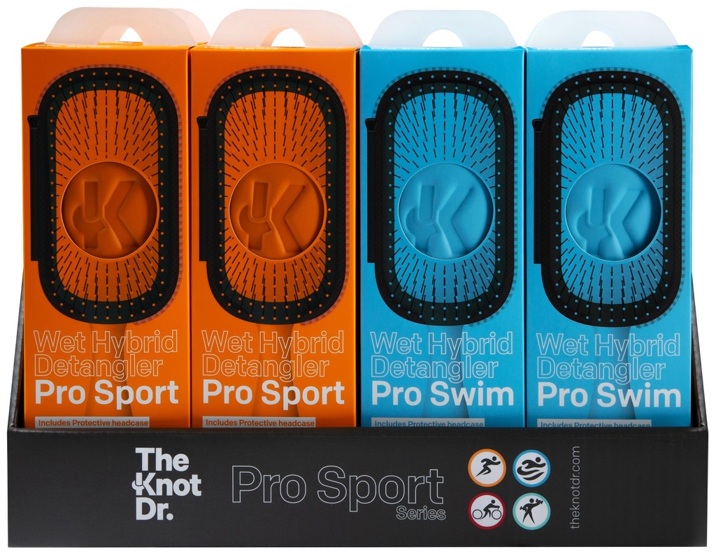 The Knot Dr.  Pro Sport/Swim Box 8 borstels met display
